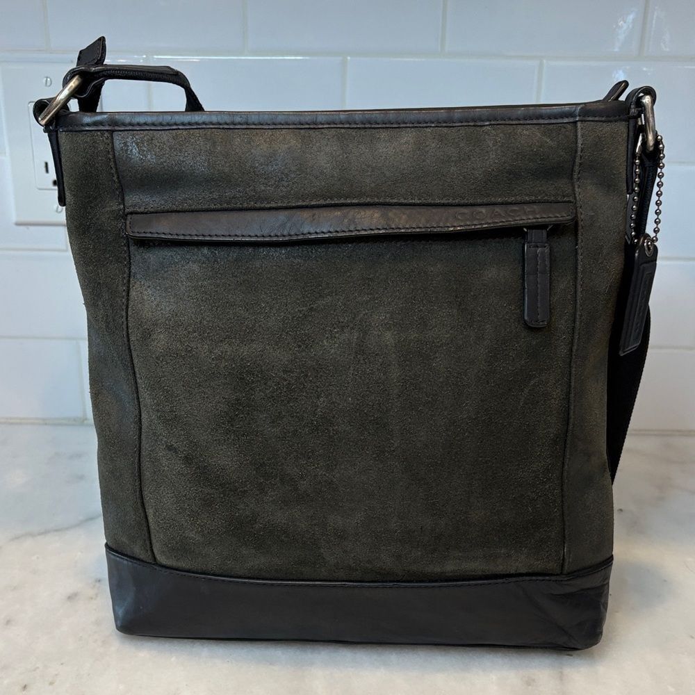 Coach Crossbody Purse Handbag Leather Camden Suede Messenger Bag Pocketbook - Picture 2 of 16